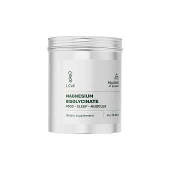 L CELL Magnio Bisglicinatas, milteliai, 45 g