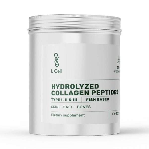 L CELL maisto papildas HIDROLIZUOTI KOLAGENO PEPTIDAI, jūriniai, 300 g