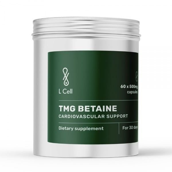 L CELL maisto papildas TMG BETAINAS 500 mg, 60 kaps.