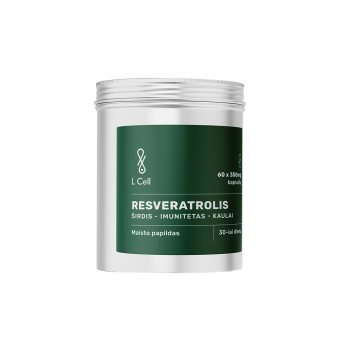 L Cell Resveratrolio kapsulės 300 mg, 60 kapsulių