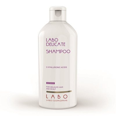 LABO DELICATE, šampūnas jautriai galvos odai su 3 hialurono rūgštimis, moterims, 200 ml