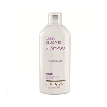 LABO DELICATE šampūnas moterims su 3 hialurono rūgštimis jautriai galvos odai ir plaukams, 200 ml