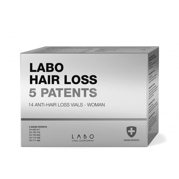 LABO plaukų ampulės moterims HAIR LOSS 5 PATENTS, 14 vnt