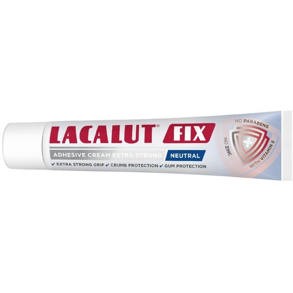 LACALUT fiksuojantis protezų kremas FIX, ypač stiprus, neutralaus skonio, 40 g