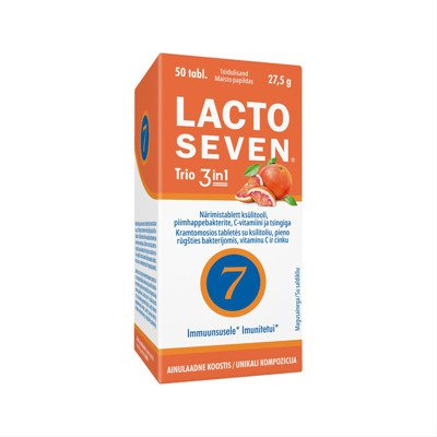 LACTO SEVEN TRIO, 50 kramtomų tablečių