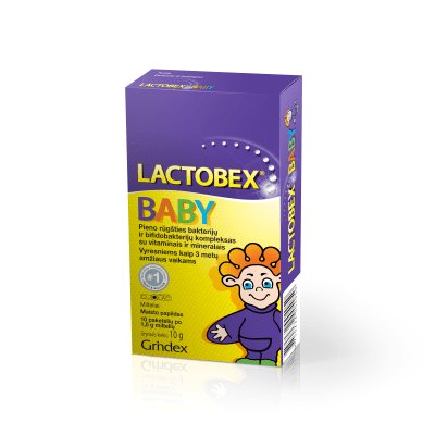 Lactobex Baby milteliai paketėliuose N10, 1 g