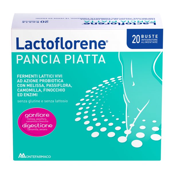 LACTOFLORENE maisto papildas milteliais PANCIA PIATTA, 20 pak.
