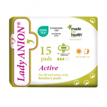 LADY ANION Active kasdieniniai įklotai N15, 180 mm