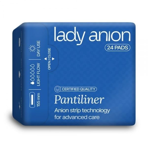 Lady Anion kasdieniniai įklotai su anijonų juostele, N24, 155 mm