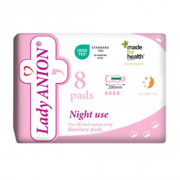 LADY ANION naktiniai higieniniai paketai N8, 290 mm
