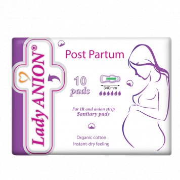 LADY ANION Post Partum higieniniai paketai N10, 340 mm