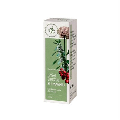 Lašai širdžiai su magniu, be etanolio, 50 ml
