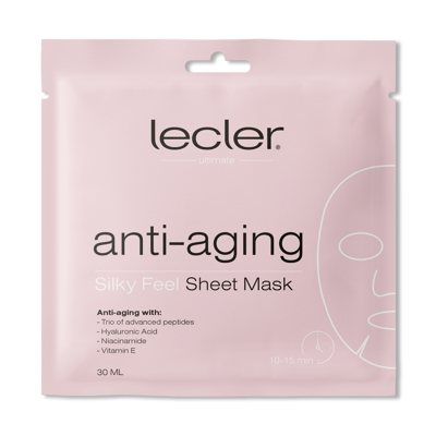 LECLER ANTI-AGING, lakštinė veido kaukė su peptidais, 1 vnt