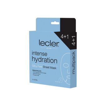LECLER drėkinančios lakštinės veido kaukės INTENSE HYDRATION (4+), 5 vnt., 1 vnt