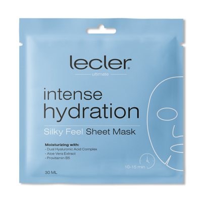 LECLER INTENSE HYDRATION, drėkinanti lakštinė veido kaukė, 1 vnt