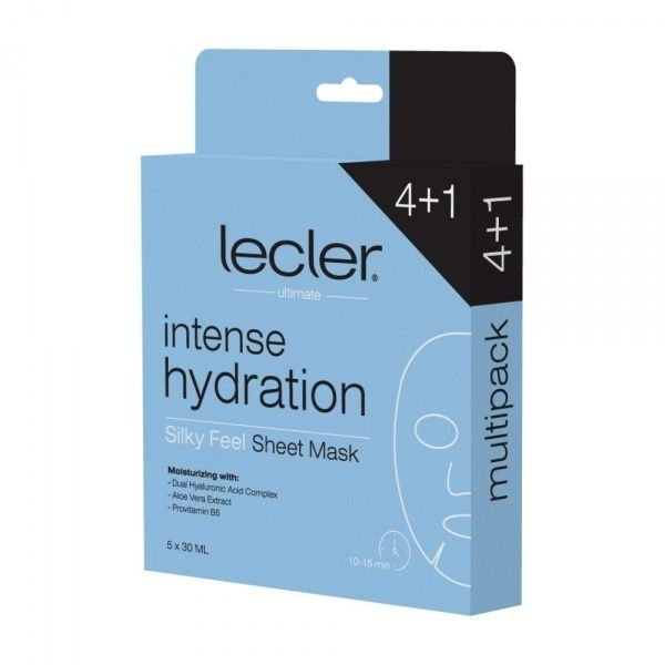 LECLER Intense Hydration intensyviai drėkinanti lakštinė veido kaukė, N5