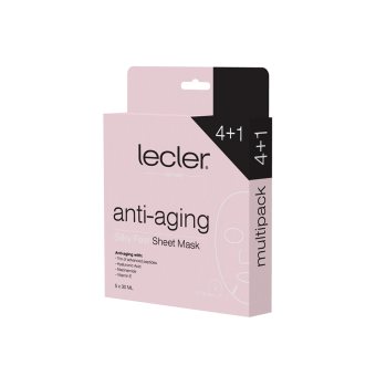 LECLER stangrinančios lakštinės veido kaukės ANTI-AGING (4+), 5 vnt., 1 vnt