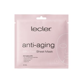 LECLER stangrinanti lakštinė veido kaukė ANTI-AGING, 1 vnt