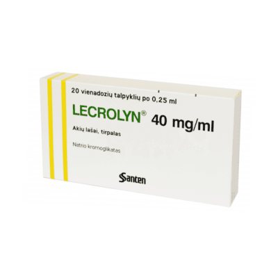 Lecrolyn 40 mg/ml akių lašai, N20, 0.25 ml