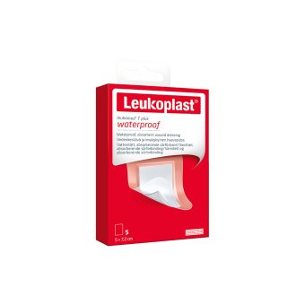 LEUKOMED® T PLUS WATERPROOF vandeniui atsparus sterilus tvarstis, 5 vnt., 5 x 7.2 cm