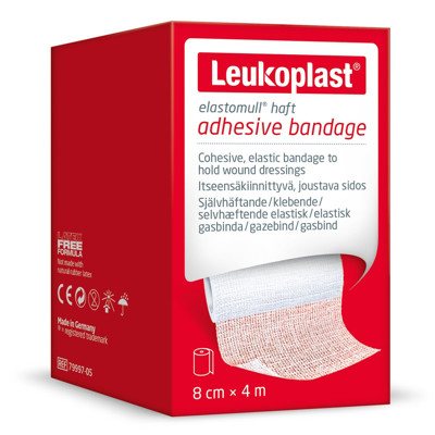 LEUKOPLAST ELASTOMULL HAFT, savaime prilimpantis elastinis bintas, x 4 m, 8 cm
