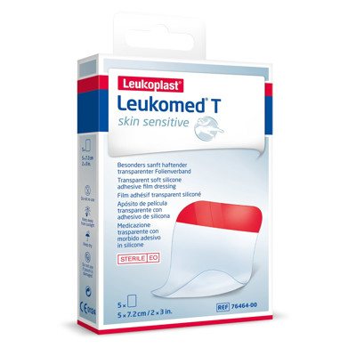 LEUKOPLAST LEUKOMED T SKIN SENSITIVE, skaidrus sterilus lipnus tvarstis, x 7,2 cm, 5 vnt., 5 cm