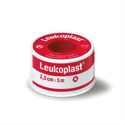 LEUKOPLAST, medicininis pleistras normaliai odai plastikinėje ritėje, x 5 m, 2.5 cm