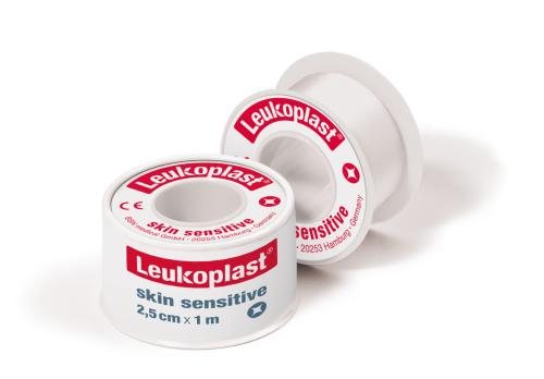 LEUKOPLAST Skin Sensitive silikonu dengtas medicininis pleistras plastikinėje ritėje x 1 m N1, 2.5 cm