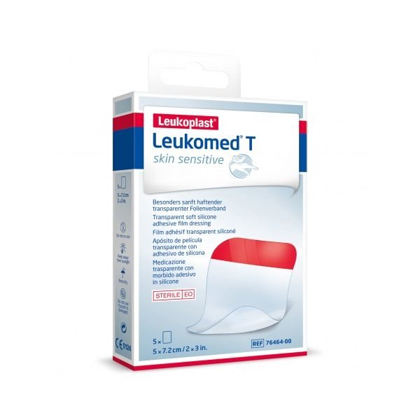 LEUKOPLAST sterilus, lipnus, tvarstis LEUKOMED T SKIN SENSITIVE, skaidrus, x 7,2 cm, 5 vnt., 5 cm