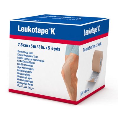LEUKOTAPE K, kineziterapinis pleistras (teipas), x 5 m, Beige spalvos, 7.5 cm