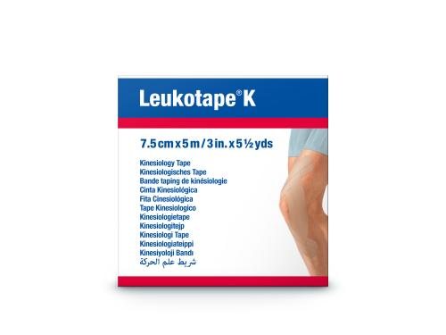 LEUKOTAPE K kineziterapinis pleistras (teipas) x 5m beige spalvos N1, 7.5 cm