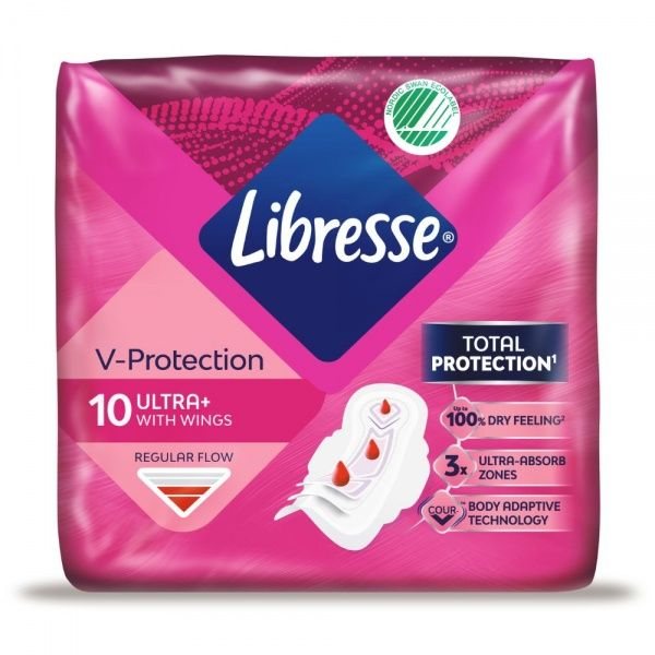 LIBRESSE higieniniai paketai INVISIBLE NORMAL, 10 vnt