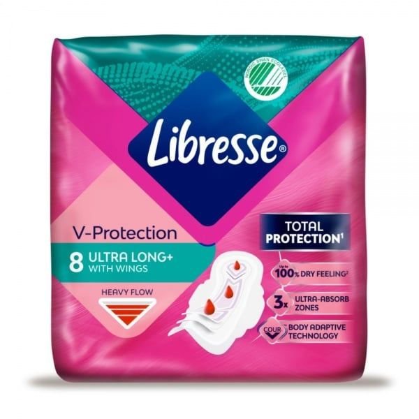 LIBRESSE higieniniai paketai INVISIBLE SUPER, 8 vnt