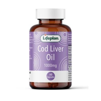 LIFEPLAN Cod Liver Oil menkių kepenų aliejus, 1000 mg, N60