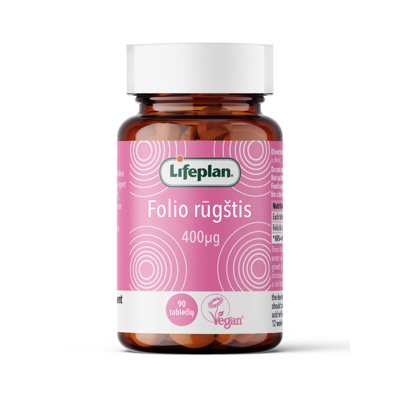 LIFEPLAN FOLIO RŪGŠTIS 400 μg, 90 tablečių