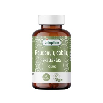 LIFEPLAN raudonųjų dobilų ekstraktas RED CLOVER EXTRACT 550 MG, 30 kietųjų kapsulių