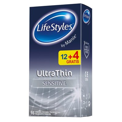 LIFESTYLES ULTRA THIN, prezervatyvai, 12 +, 4 vnt