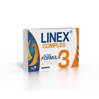 LINEX COMPLEX, 14 skrandžio sultims atsparių kapsulių