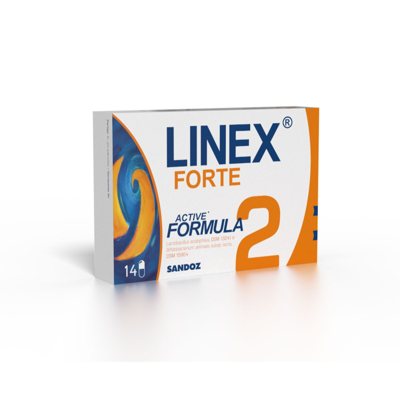 LINEX FORTE, 14 skrandžio sultims atsparių kapsulių
