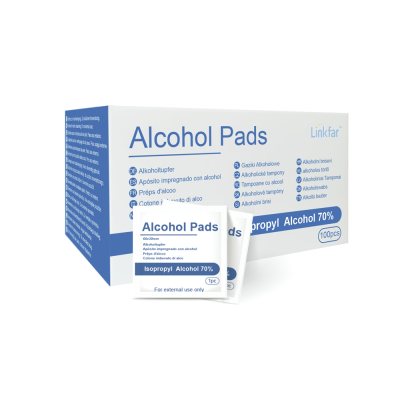 LINKFAR servetėlės su alkoholiu (su 70% alk.), N100, 6 x 3 cm