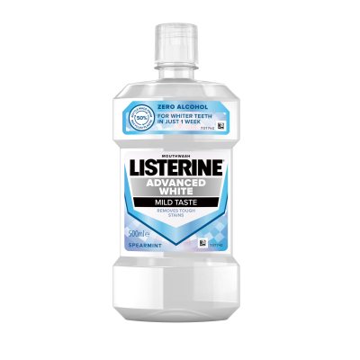 LISTERINE burnos skalavimo skystis ADVANCED WHITE MILD, 500 ml