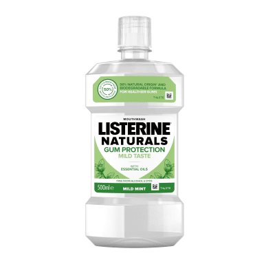 LISTERINE NATURALS GUM PROTECTION, burnos skalavimo skystis, 500 ml