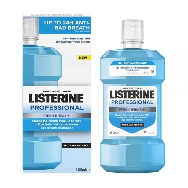LISTERINE Professional Fresh Breath+ burnos skalavimo skystis, 500 ml