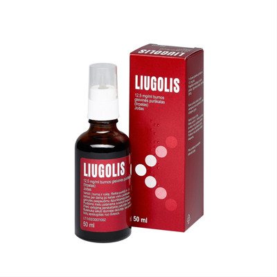 LIUGOLIS, 12,5 mg/ml, burnos gleivinės purškalas (tirpalas), 50 ml