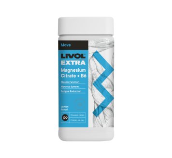 LIVOL Extra Magnio citratas + B6 kramtomosios tabletės N100