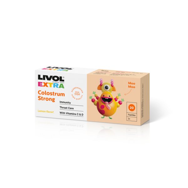 LIVOL maisto papildas EXTRA COLOSTRUM STRONG, 20 pastilių
