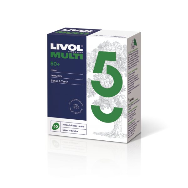 LIVOL maisto papildas MULTI SUAUGUSIEMS 50+, 60 tab.