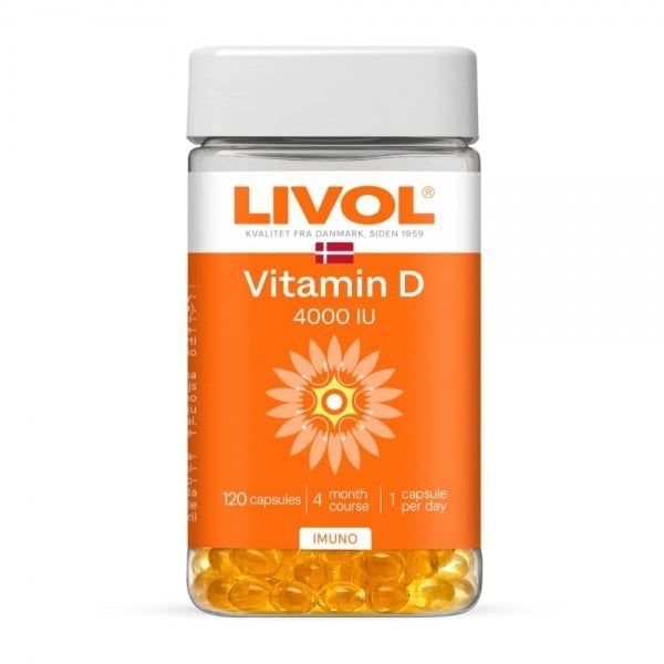 LIVOL maisto papildas VITAMIN D 4000 TV, 120 kaps.