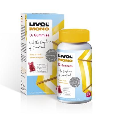 LIVOL MONO vitamino D3 guminukai visai šeimai N60