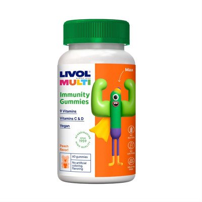 LIVOL MULTI IMMUNITY VEGAN GUMMIES, 60 guminukų